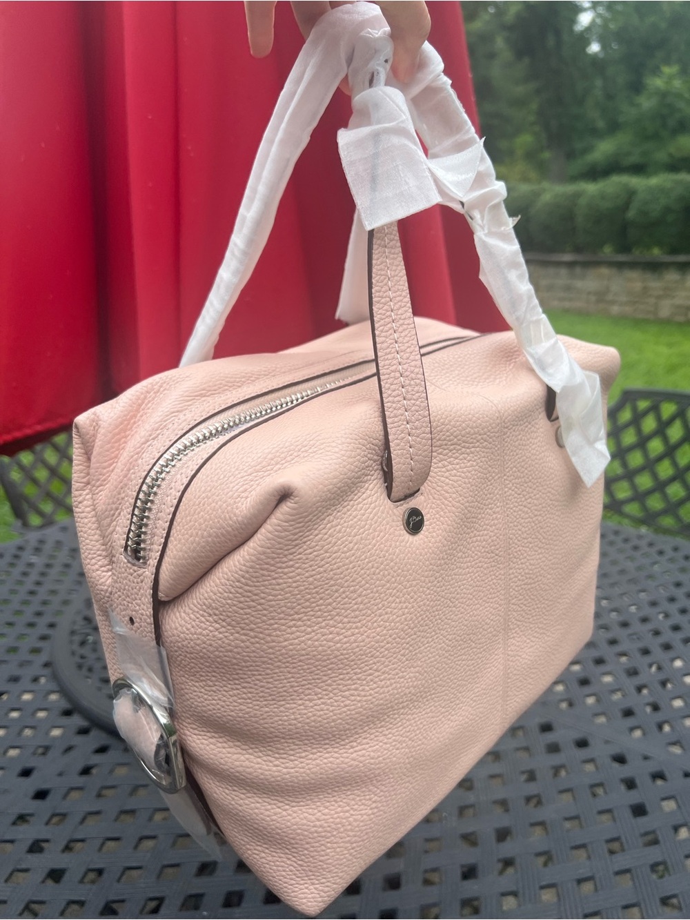 New J CREW Bristol Satchel Peach Pebbled Leather Satchel Handbag - Women's Bag